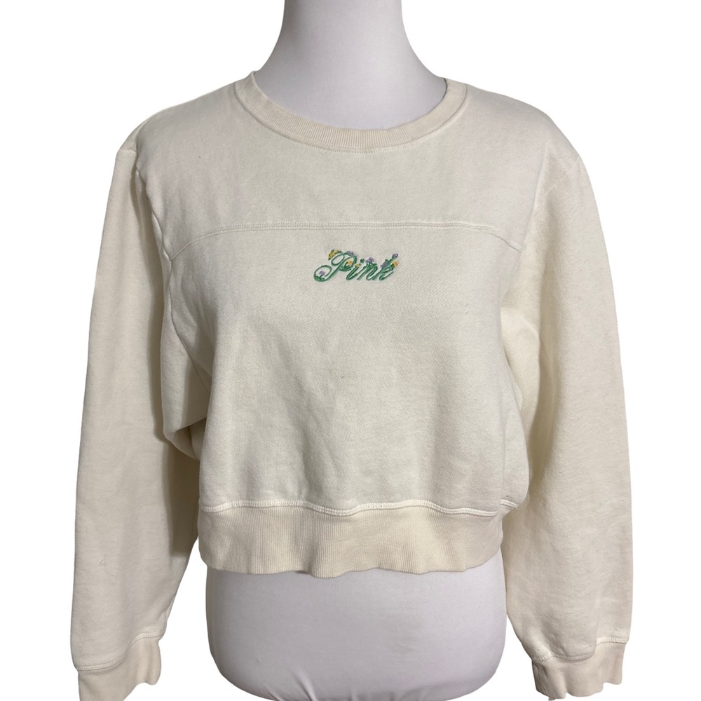 PINK Victoria's Secret Off-White Sweatshirt